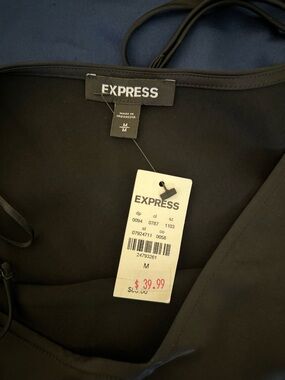 Brand New with Tags Express Black Spaghetti Strap Silk Dress